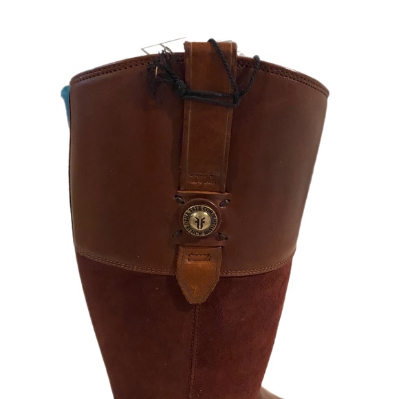 Frye Jayden Button Tall Boots Redwood Size 6 NEW - Picture 2 of 3